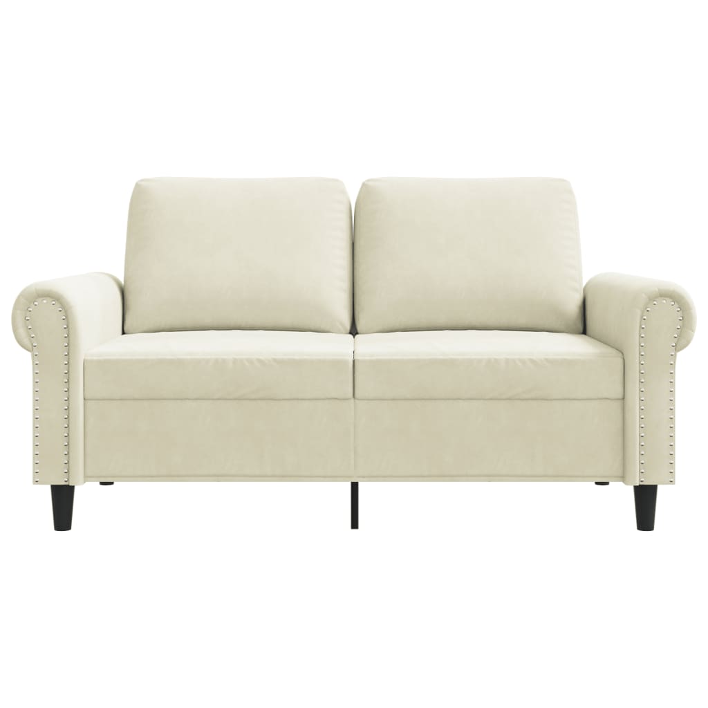 2-Sitzer-Sofa Creme 120 cm Samt