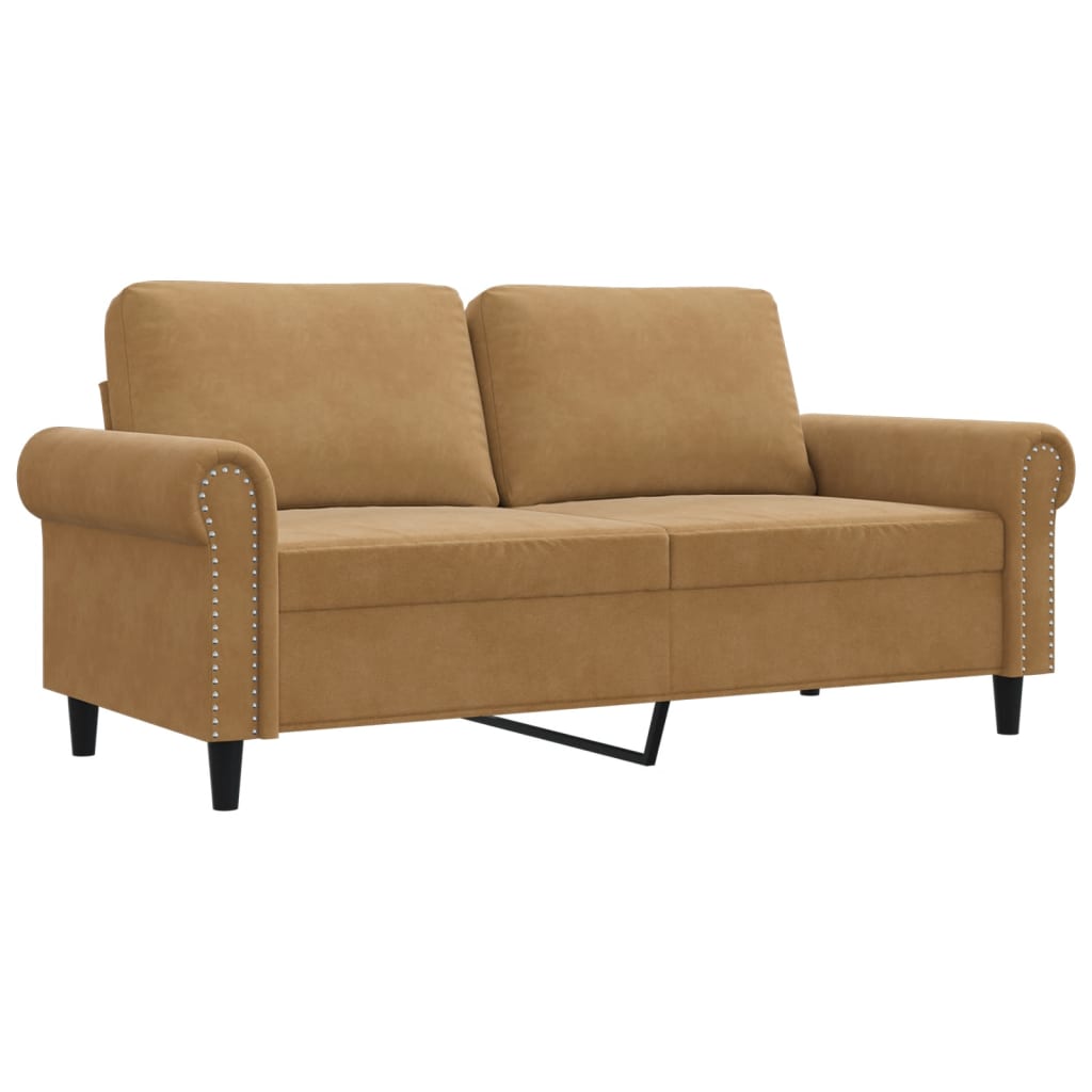 2-Sitzer-Sofa Braun 140 cm Samt