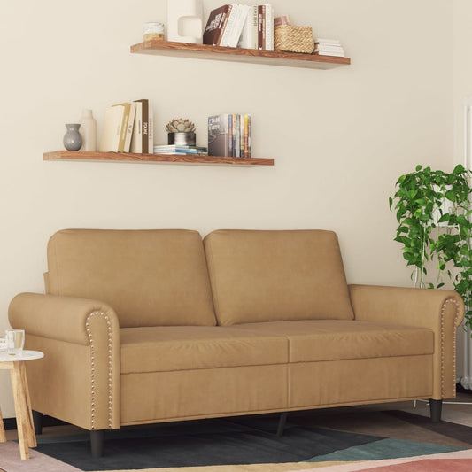 2-Sitzer-Sofa Braun 140 cm Samt