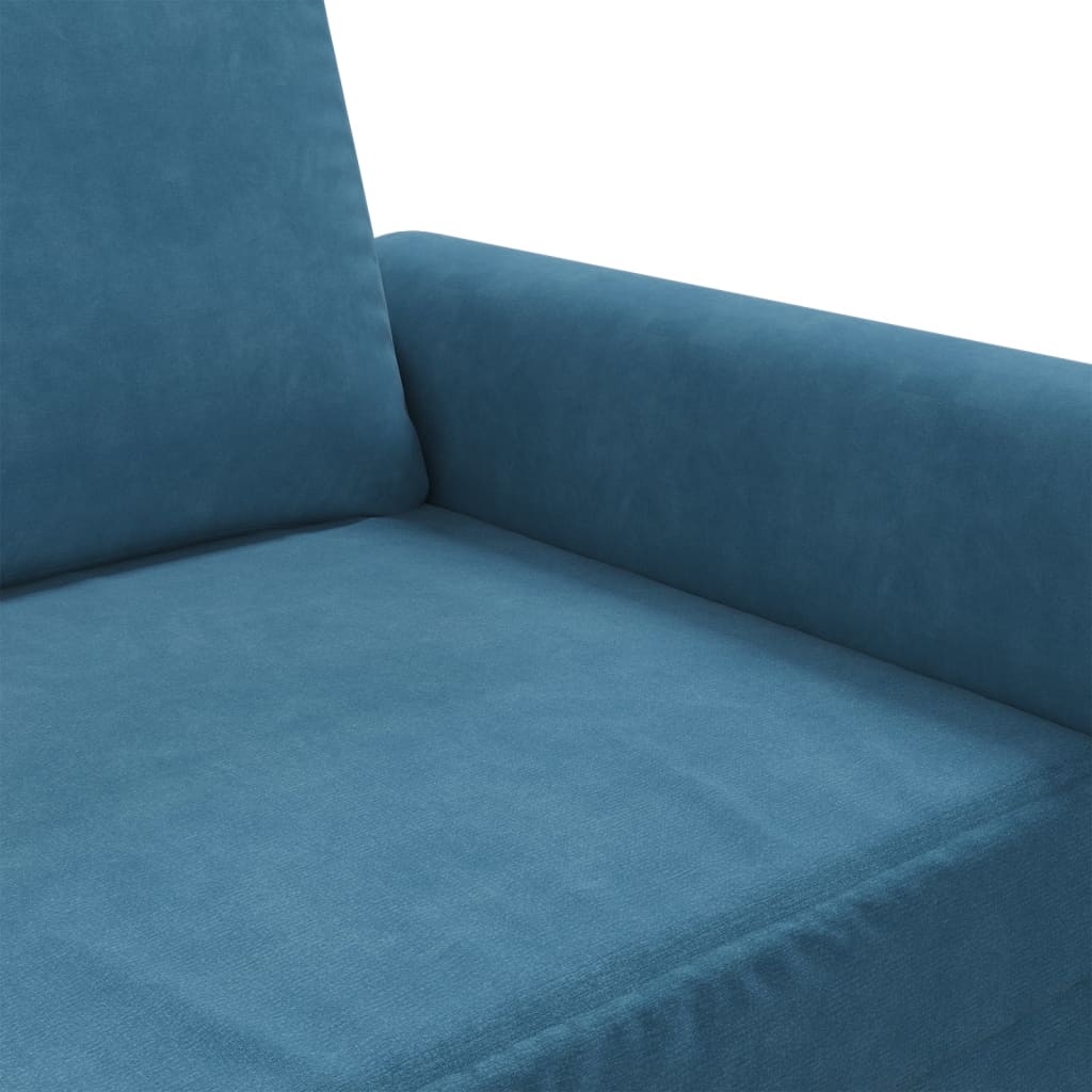 2-Sitzer-Sofa Blau 140 cm Samt