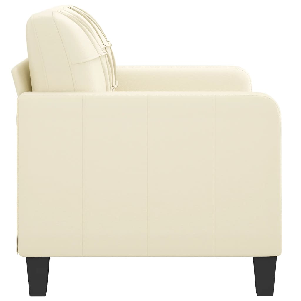 2-Sitzer-Sofa Creme 120 cm Kunstleder