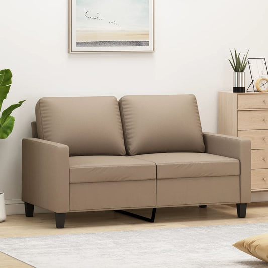 2-Sitzer-Sofa Cappuccino-Braun 120 cm Kunstleder