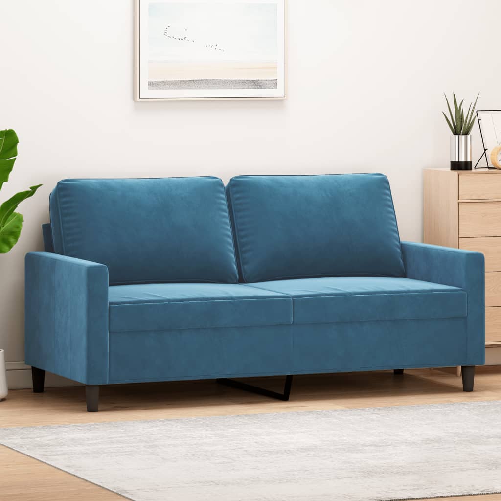 2-Sitzer-Sofa Blau 140 cm Samt