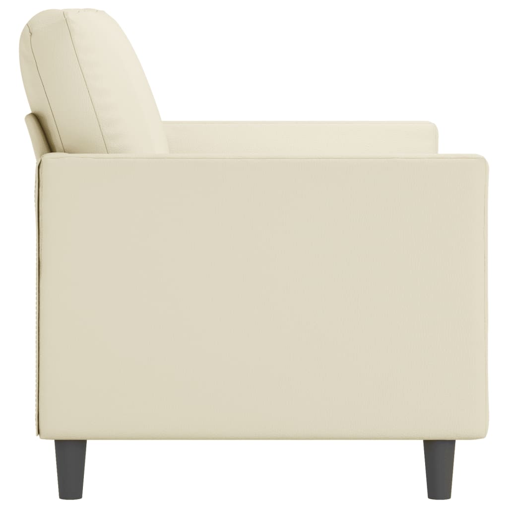 2-Sitzer-Sofa Creme 120 cm Kunstleder