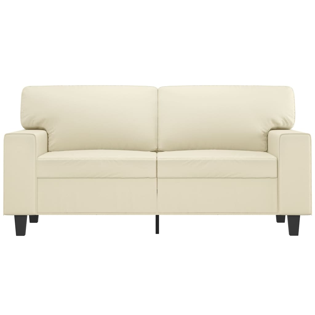 2-Sitzer-Sofa Creme 120 cm Kunstleder