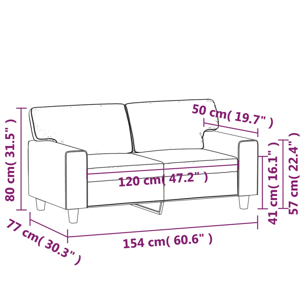 2-Sitzer-Sofa Cappuccino-Braun 120 cm Kunstleder