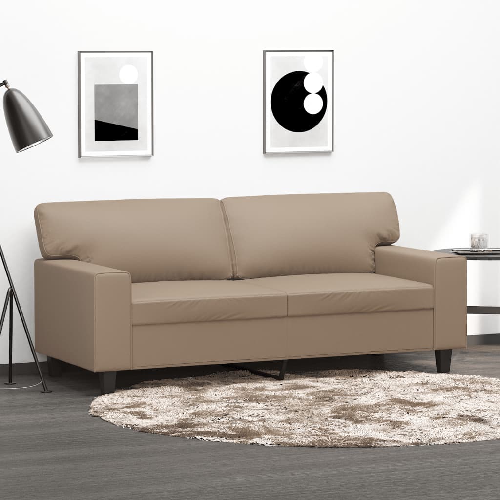 2-Sitzer-Sofa Cappuccino-Braun 140 cm Kunstleder