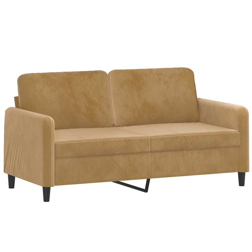 2-Sitzer-Sofa Braun 140 cm Samt