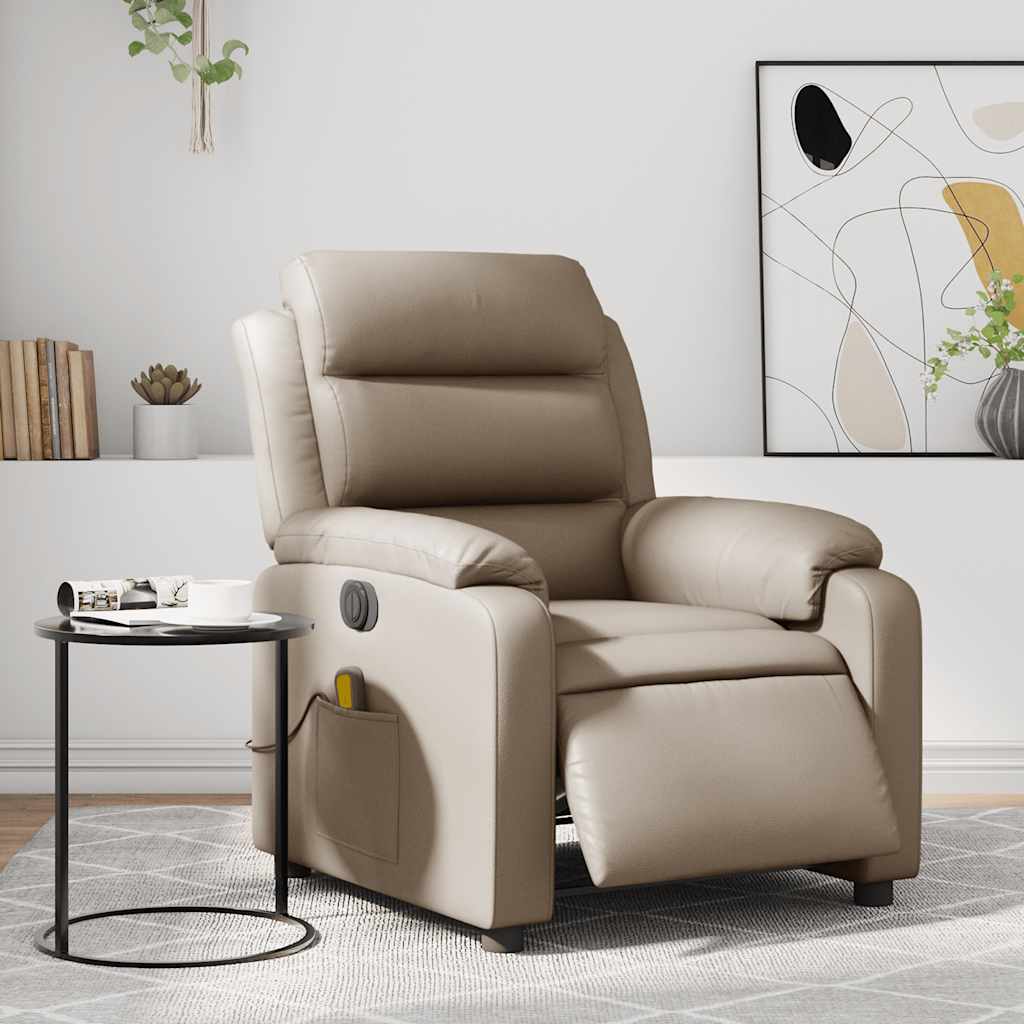 Massagesessel Elektrisch Cappuccino-Braun Kunstleder