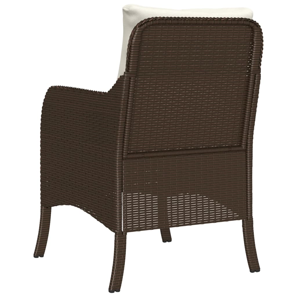 Gartenstühle mit Kissen 2 Stk. Braun Poly Rattan