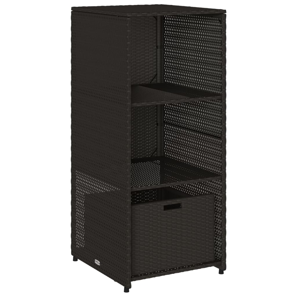 Gartenschrank Schwarz 50x55x115 cm Poly Rattan