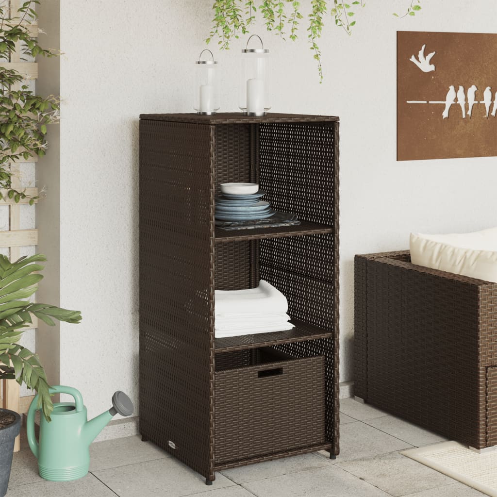 Gartenschrank Braun 50x55x115 cm Poly Rattan