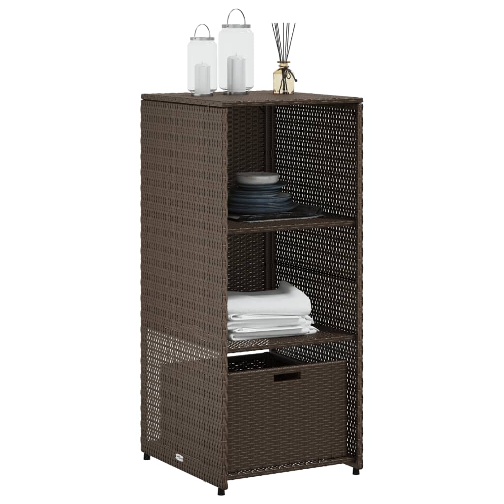 Gartenschrank Braun 50x55x115 cm Poly Rattan