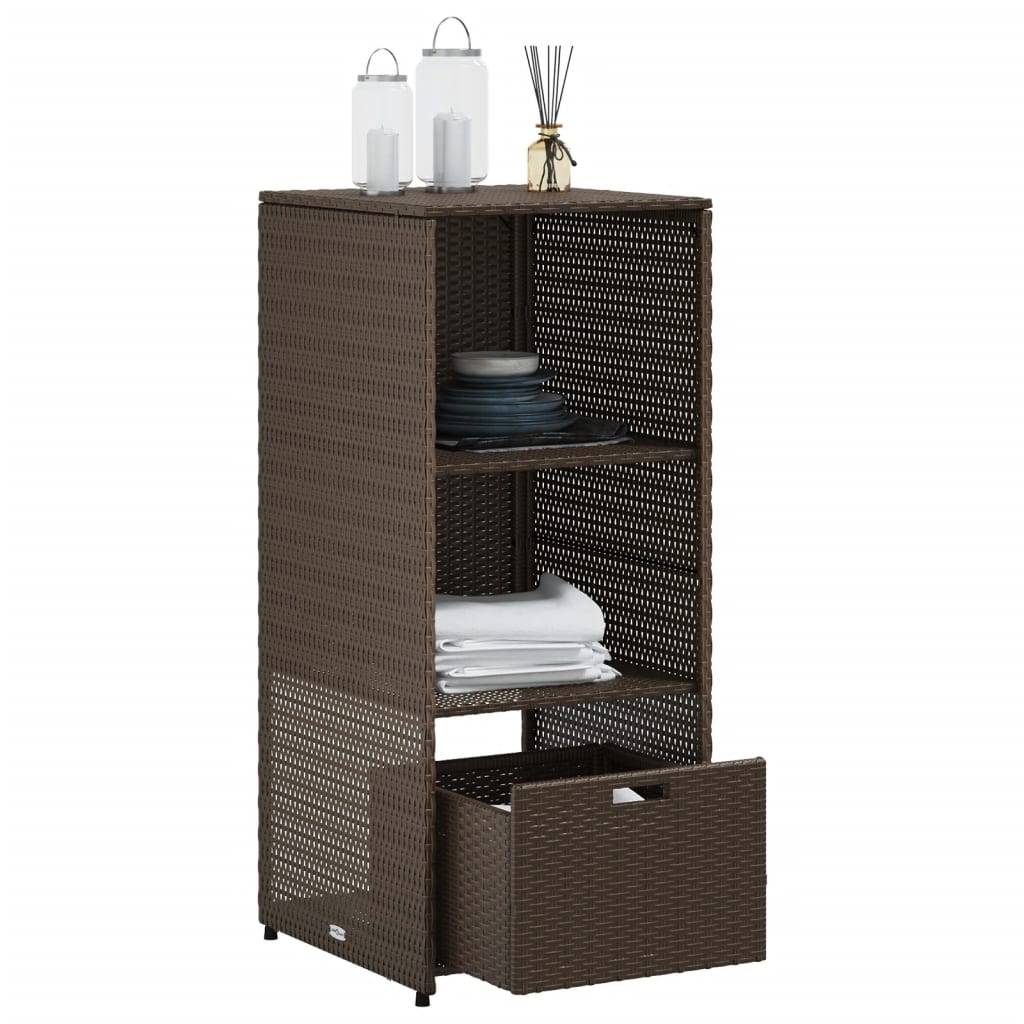 Gartenschrank Braun 50x55x115 cm Poly Rattan