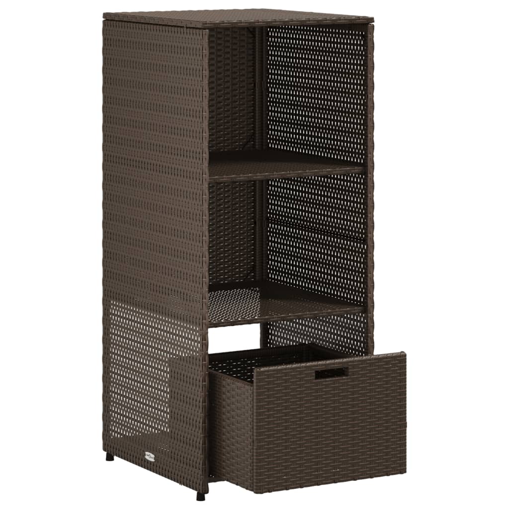 Gartenschrank Braun 50x55x115 cm Poly Rattan