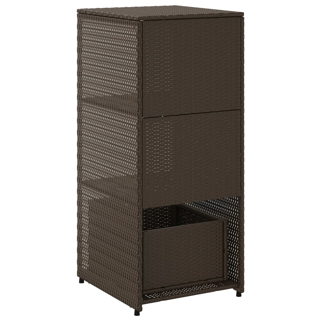 Gartenschrank Braun 50x55x115 cm Poly Rattan