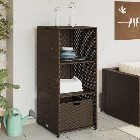 Gartenschrank Braun 50x55x115 cm Poly Rattan