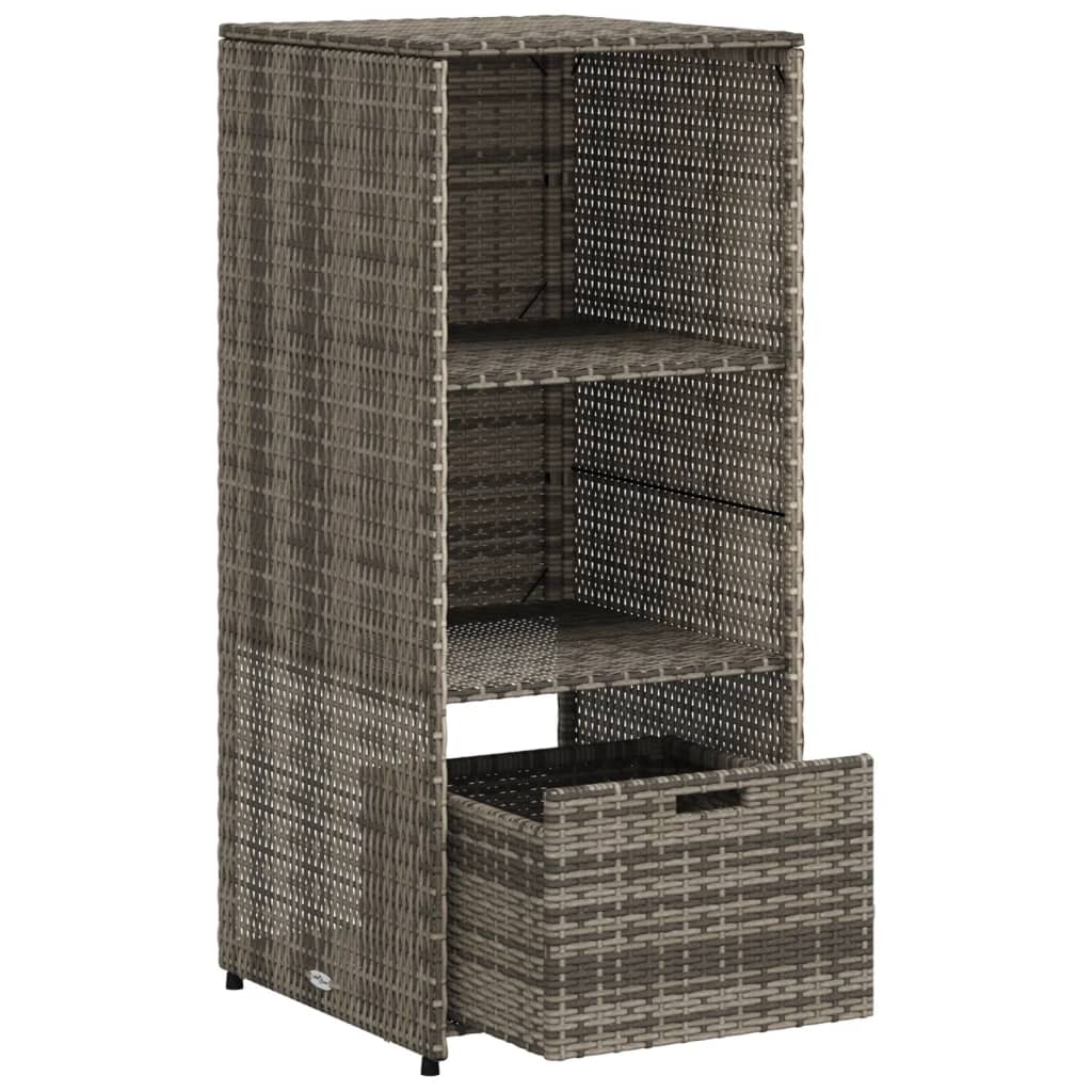 Gartenschrank Grau 50x55x115 cm Poly Rattan