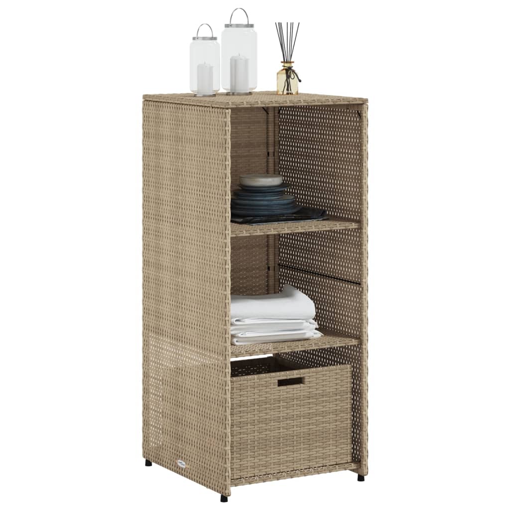 Gartenschrank Beige 50x55x115 cm Poly Rattan