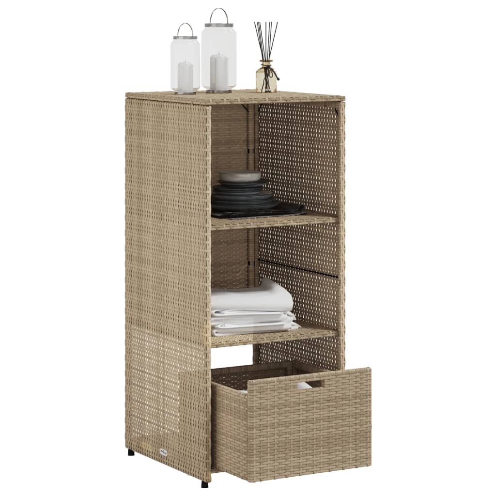 Gartenschrank Beige 50x55x115 cm Poly Rattan