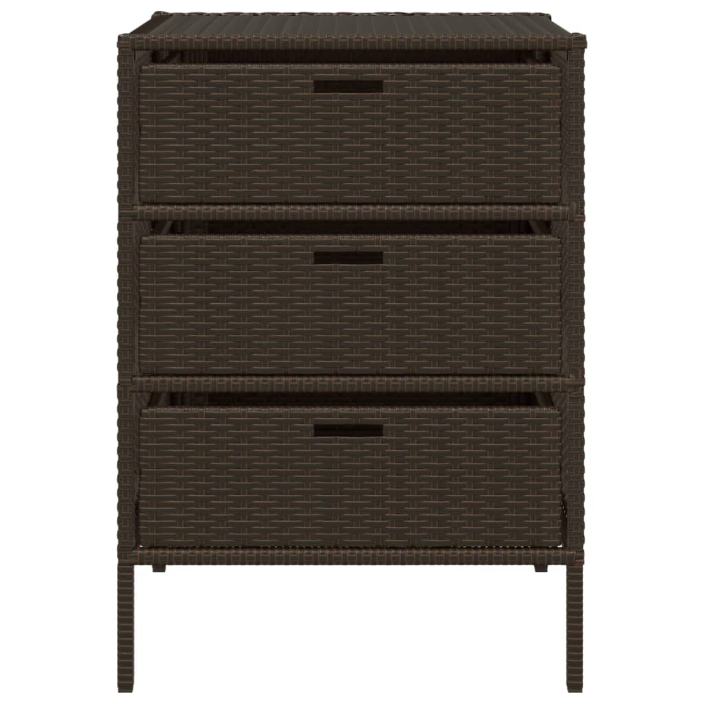 Gartenschrank Braun 55x59x80 cm Poly Rattan