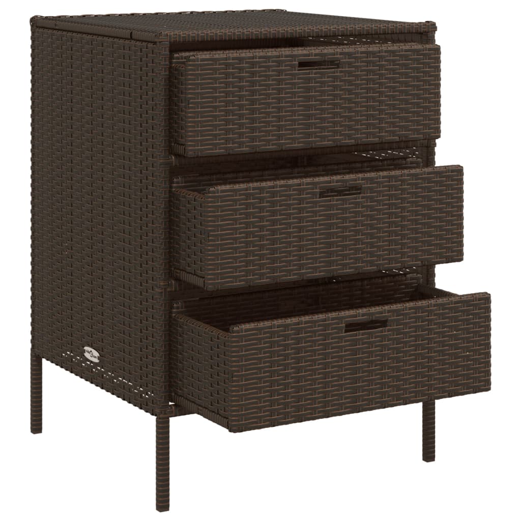 Gartenschrank Braun 55x59x80 cm Poly Rattan