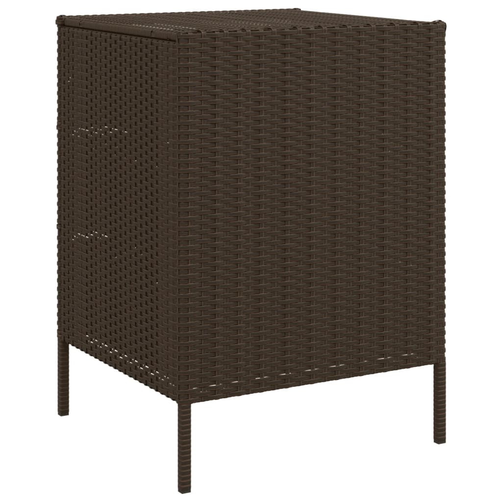 Gartenschrank Braun 55x59x80 cm Poly Rattan