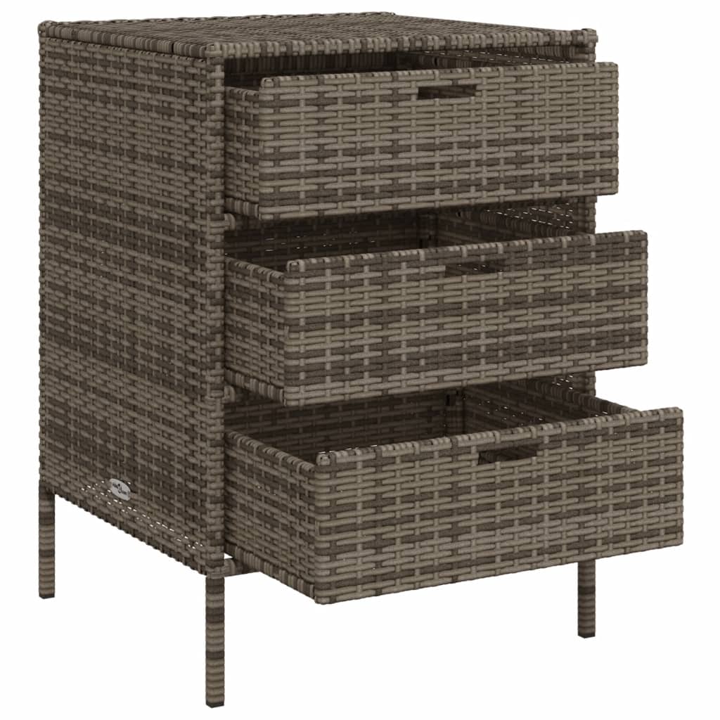 Gartenschrank Grau 55x59x80 cm Poly Rattan