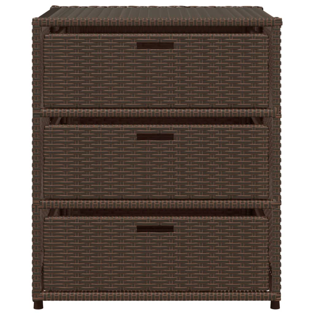 Gartenschrank Braun 55x59x69 cm Poly Rattan