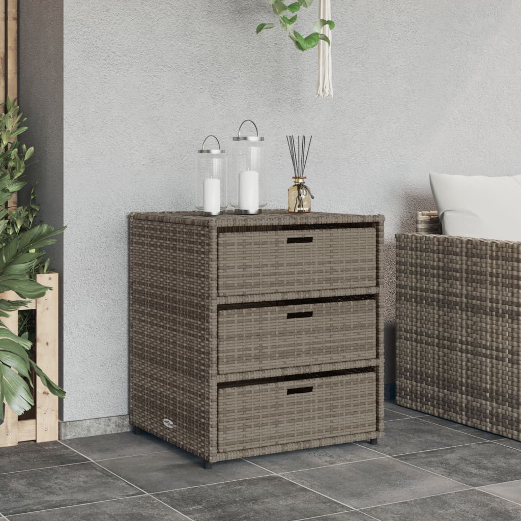 Gartenschrank Grau 55x59x69 cm Poly Rattan