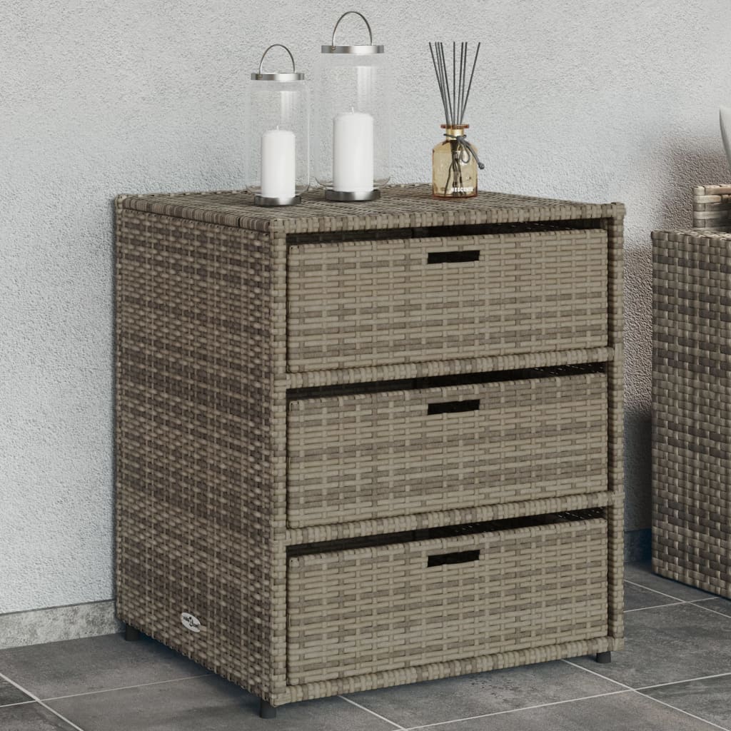 Gartenschrank Grau 55x59x69 cm Poly Rattan