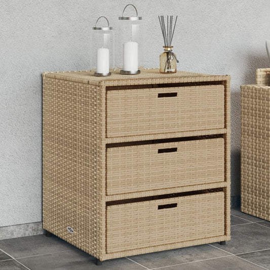 Gartenschrank Beige 55x59x69 cm Poly Rattan