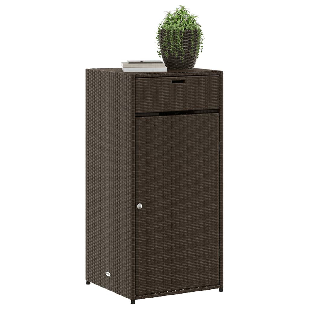 Gartenschrank Braun 55x55x111 cm Poly Rattan