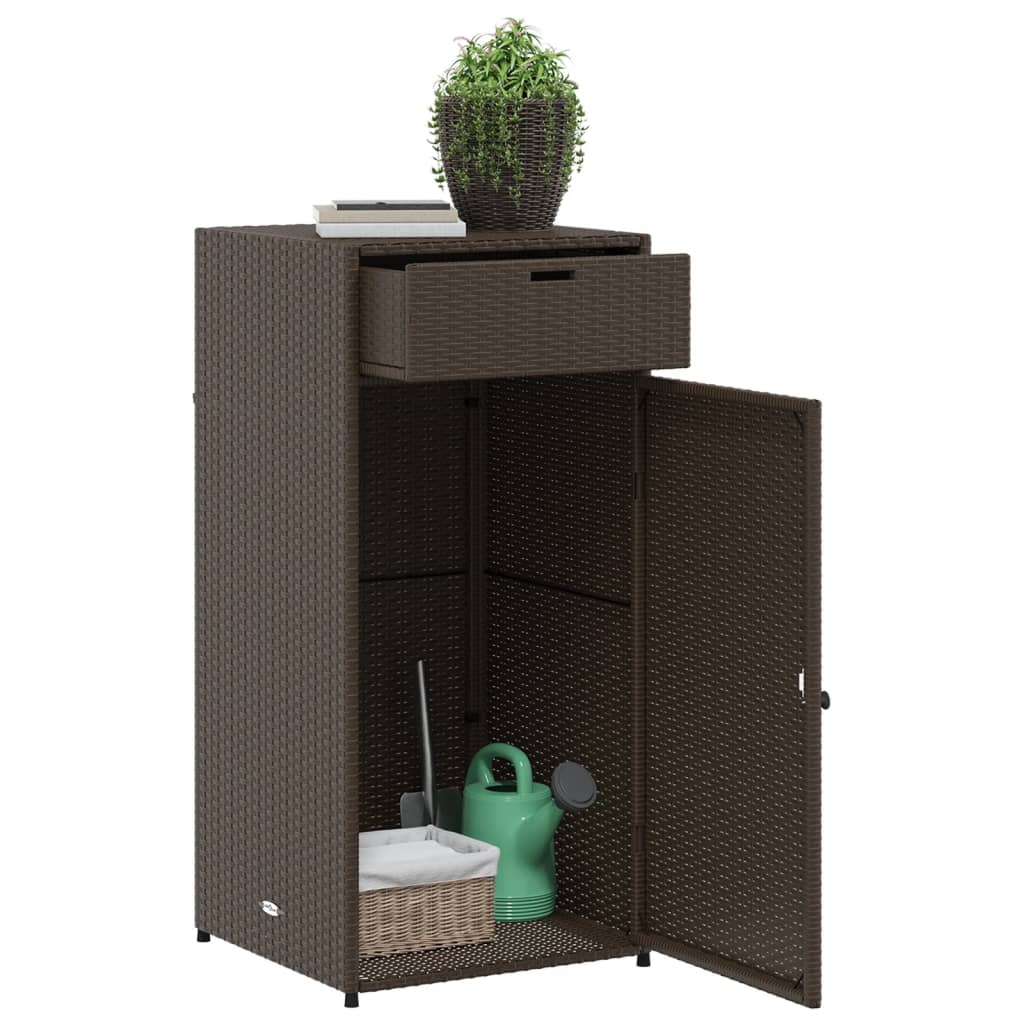 Gartenschrank Braun 55x55x111 cm Poly Rattan