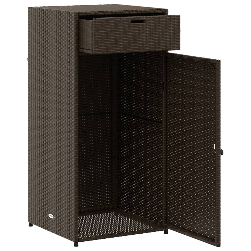 Gartenschrank Braun 55x55x111 cm Poly Rattan