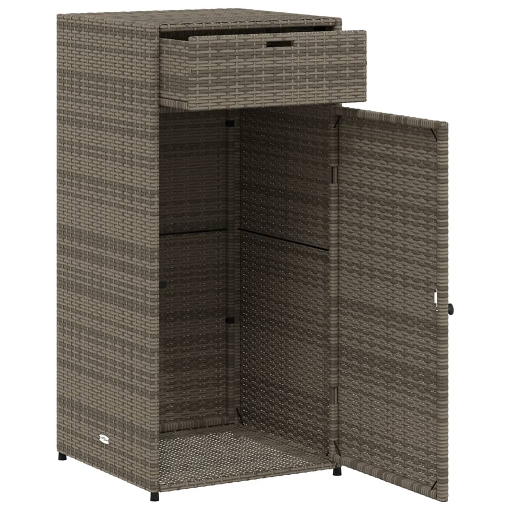 Gartenschrank Grau 55x55x111 cm Poly Rattan