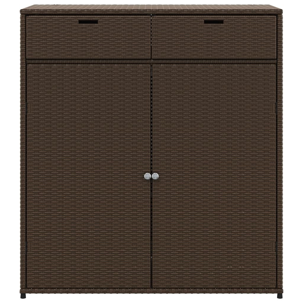 Gartenschrank Braun 105x55x113 cm Poly Rattan