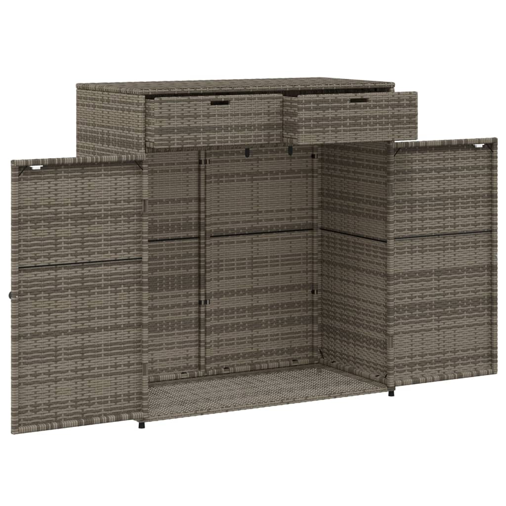 Gartenschrank Grau 105x55x113 cm Poly Rattan