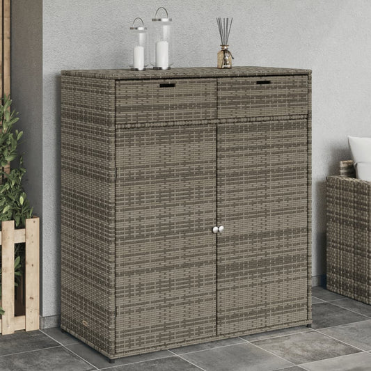 Gartenschrank Grau 105x55x113 cm Poly Rattan