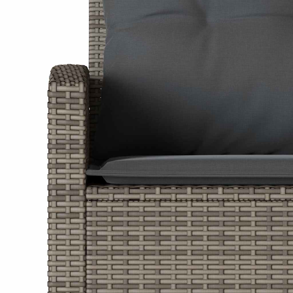 L-förmiges Couchsofa mit Kissen Graues Polyrattan