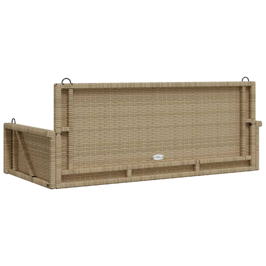 Hängebank Beige 119x56x48 cm Poly Rattan