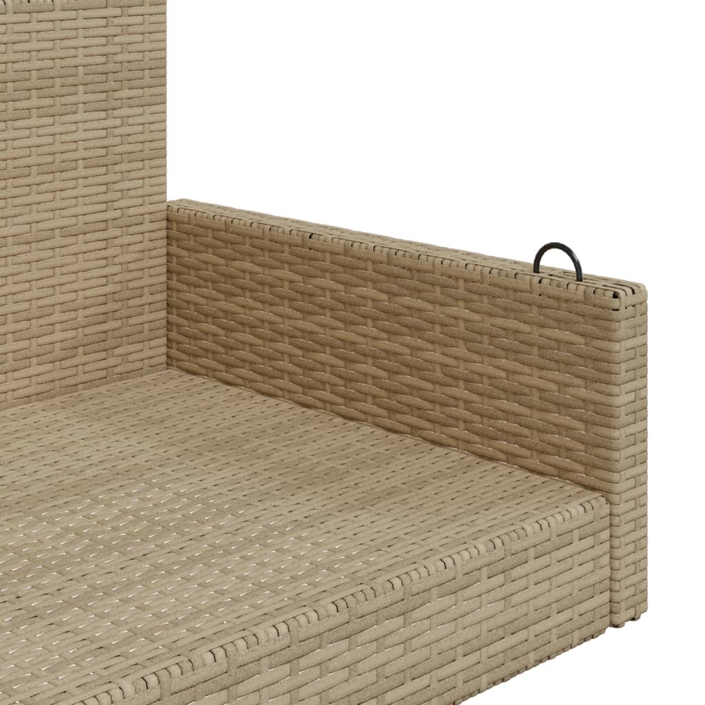 Hängebank Beige 119x56x48 cm Poly Rattan