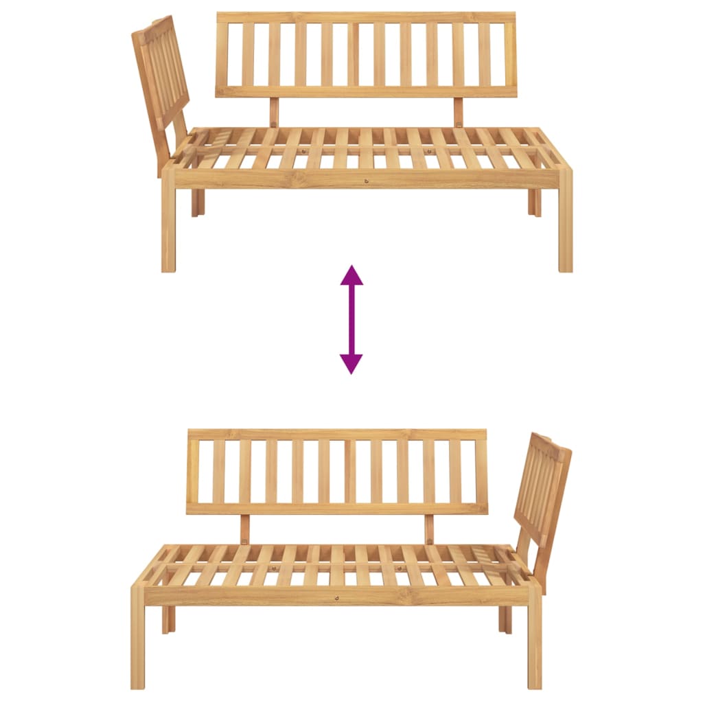 Garten-Ecksofa aus Paletten Massivholz Akazie