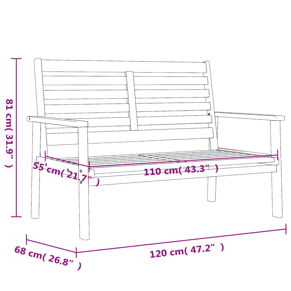 Gartensofa-Set Massivholz Akazie