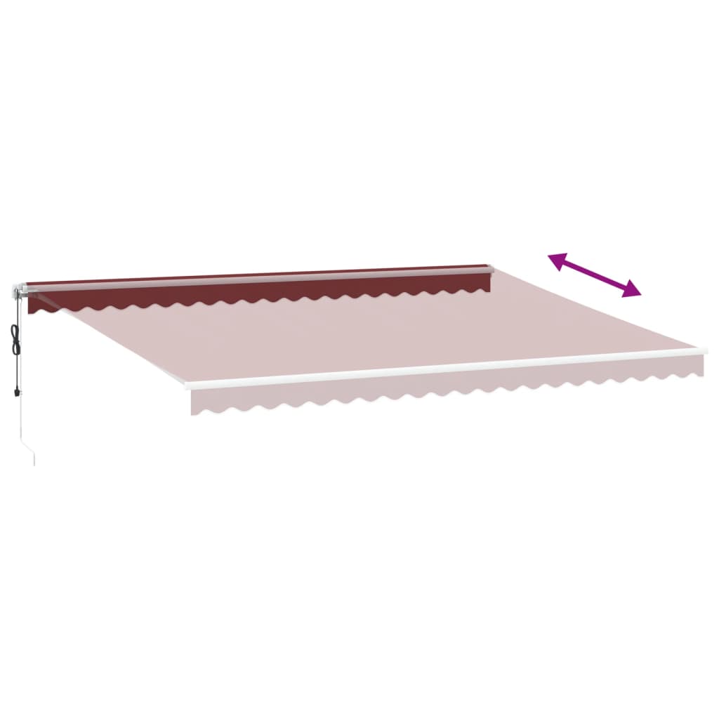 Markise Automatisch mit LED Weinrot 500x300 cm