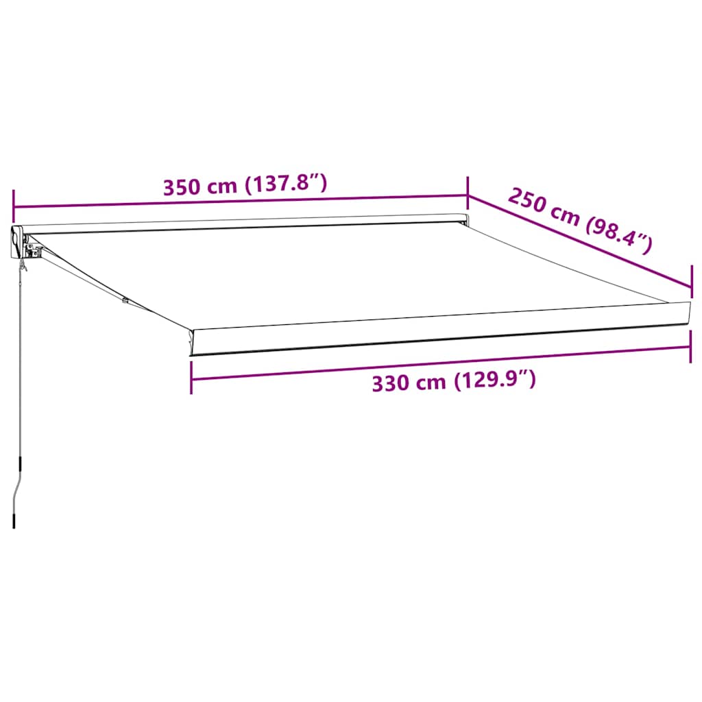 Markise Manuell Weinrot 350x250 cm