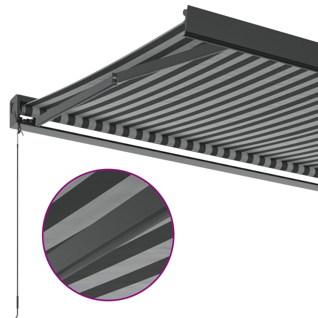 Markise Einziehbar Anthrazit und Weiß 4,5x3 m Stoff & Aluminium