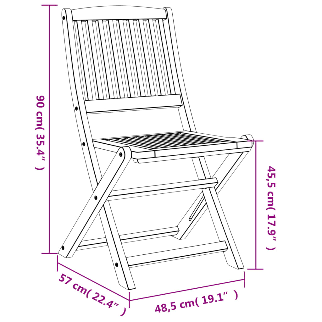 Gartenstühle 4 Stk. Klappbar 57x49x90 cm Massivholz Akazie