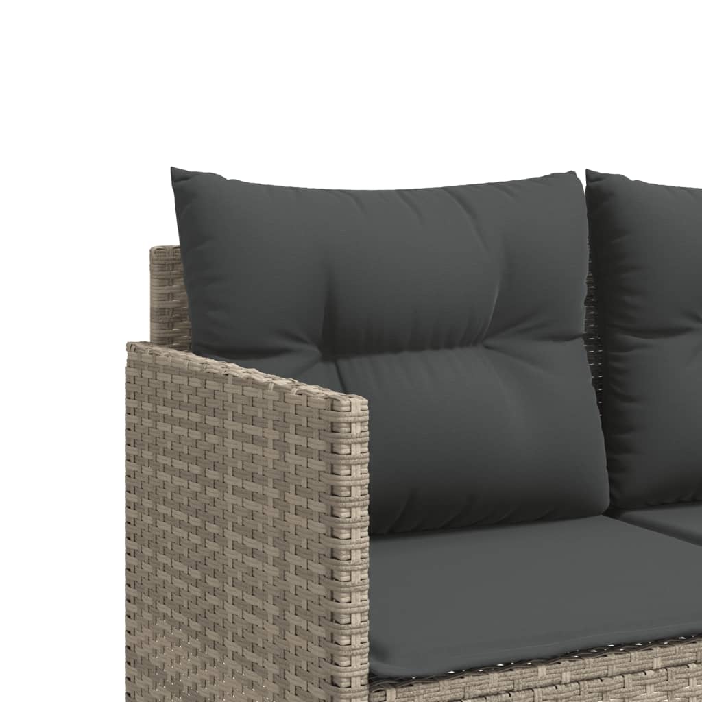 Sonnenliege mit Kissen Hellgrau Poly Rattan