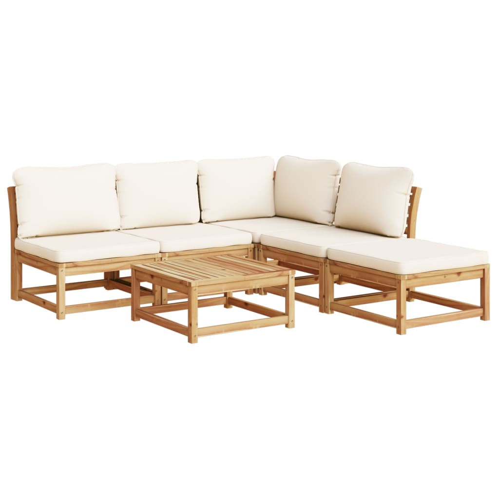 6-tlg. Garten-Lounge-Set mit Kissen Massivholz Akazie